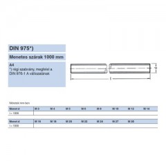 MENETESSZÁL M06*1000mm DIN 975-976 A4 INOX  