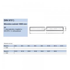 MENETESSZÁL M16*1000mm DIN 975-976 A4 INOX  SPECIÁLIS KÖTŐELEMEK